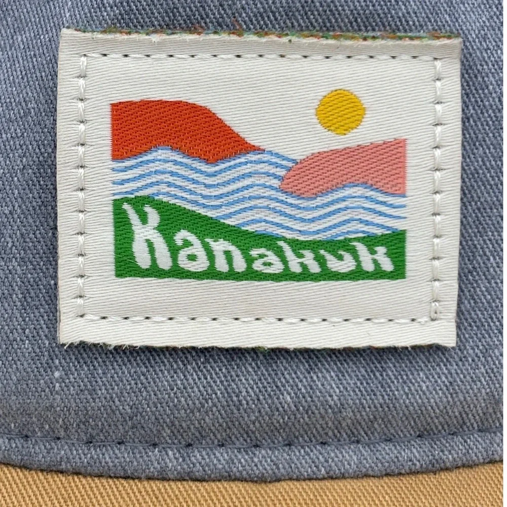 KANAKUK KAMPS Trucker‎ Hat Cap Grey Yellow Strapback 5 Panel Adjustable Patch